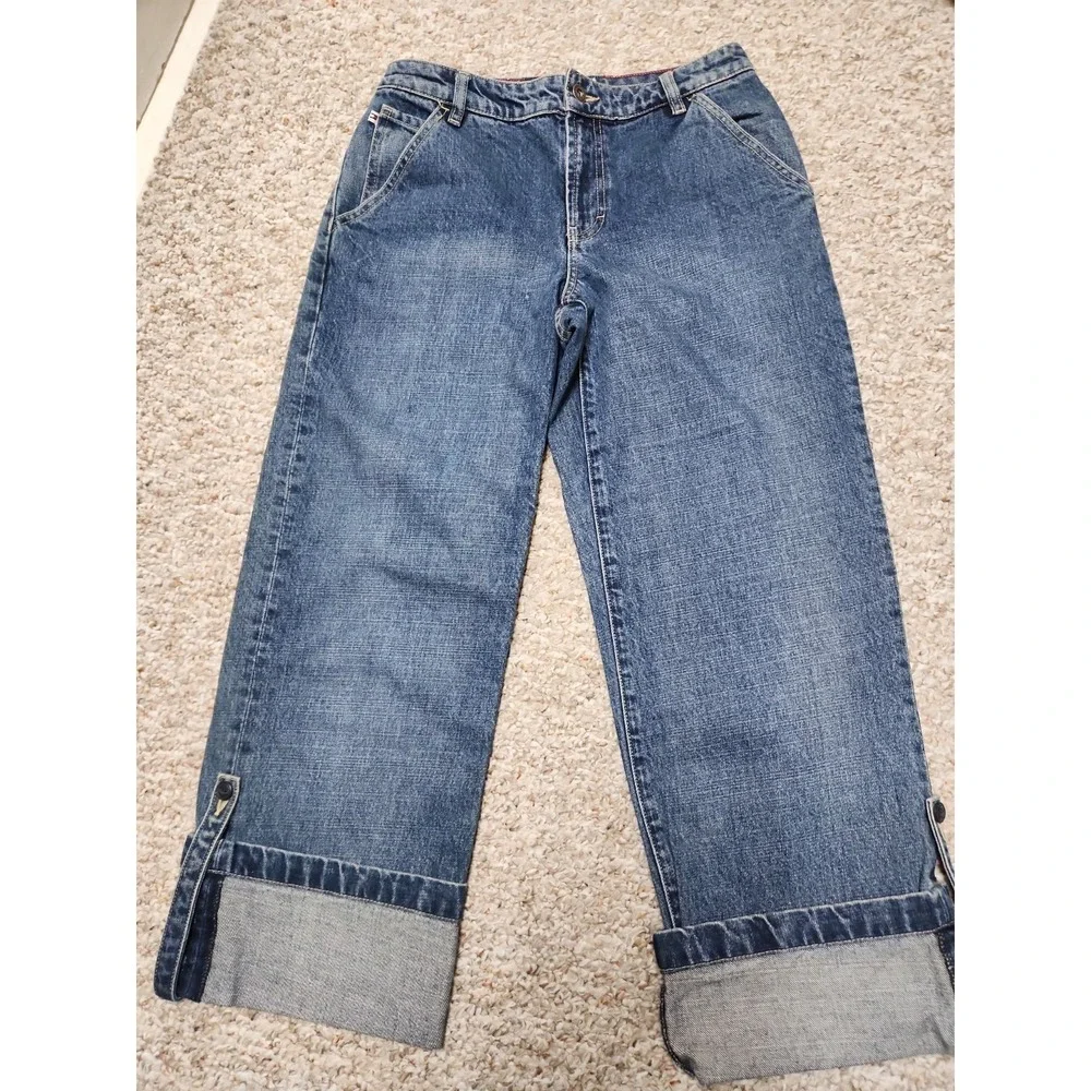 Tommy Hilfiger Size 6 Womens‎ Jeans Cropped Cuffed Capri Vintage Stretch